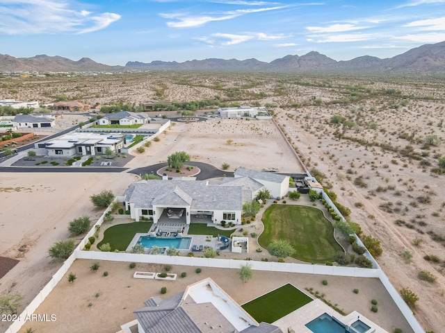 drone / aerial view with a mountain view