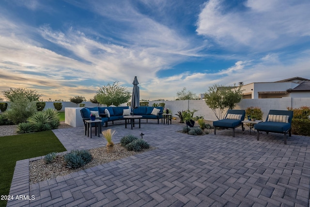 view of patio / terrace featuring an outdoor hangout area