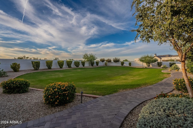 view of home's community with a lawn