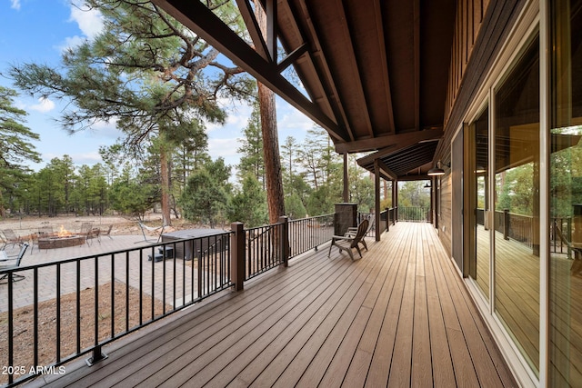 2702 Majestic Elk Rd, Overgaard, AZ 85933 - deck featuring a fire pit