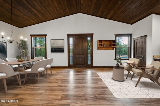 2702 Majestic Elk Rd, Overgaard, AZ 85933 - entryway featuring baseboards, wooden ceiling, and a healthy amount of sunlight