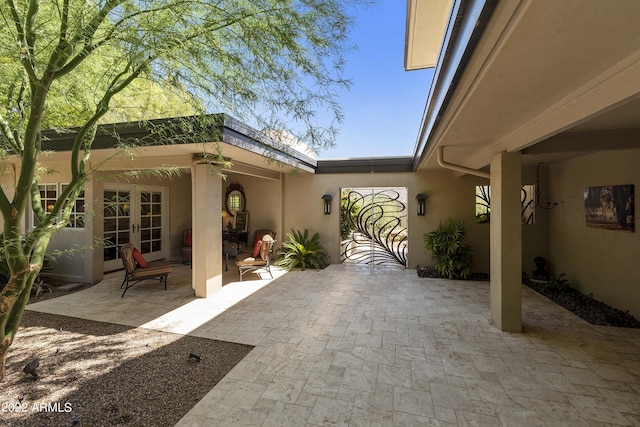 view of patio with french doors