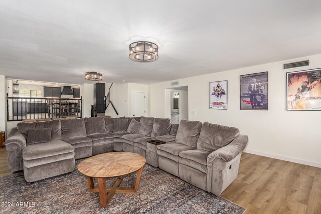 living room featuring hardwood / wood-style floors