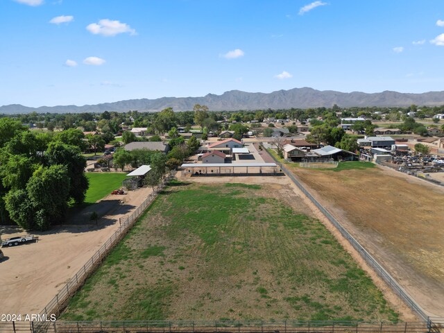 aerial view with a mountain view