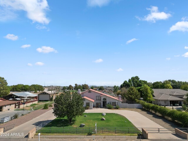 view of front of home with a front yard