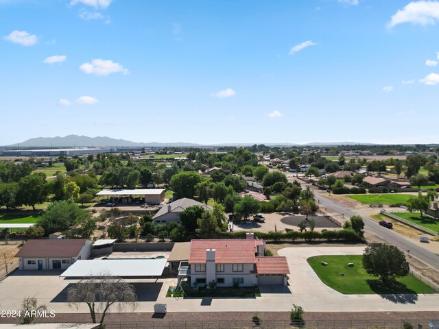 aerial view with a mountain view