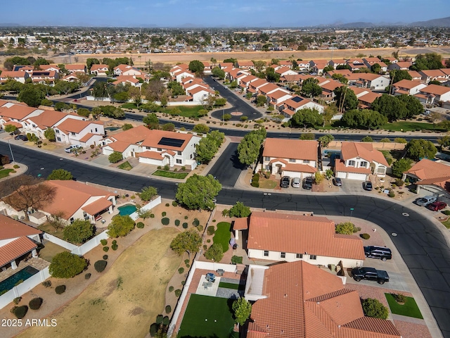 aerial view with a residential view