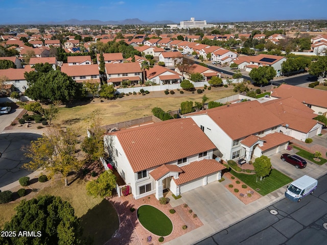 aerial view with a residential view