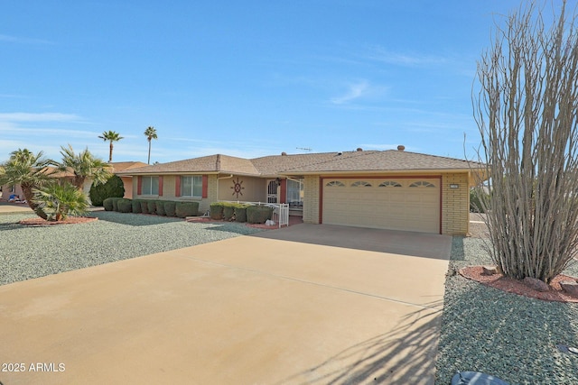 ranch-style home with a garage