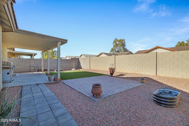 view of yard featuring a patio