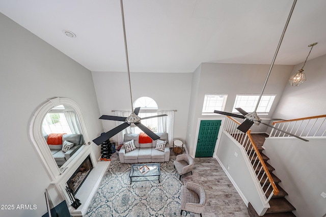 7110 N 28th Dr, Phoenix, AZ 85051 - living room with stairs and a ceiling fan