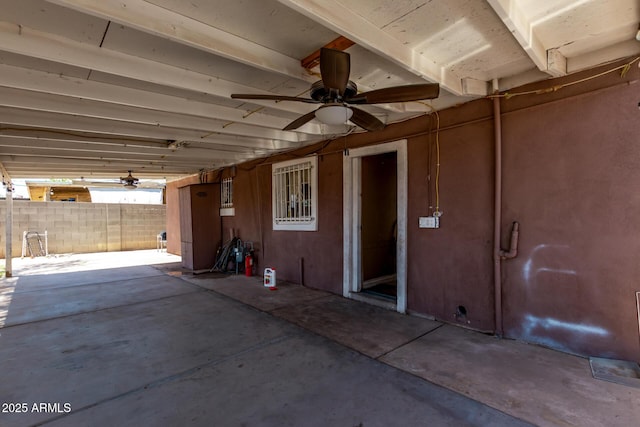 3525 W Latham St, Phoenix, AZ 85009 - view of patio with a ceiling fan and fence
