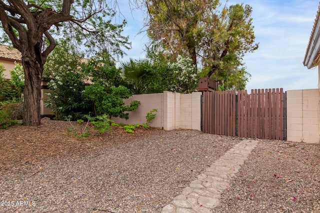 view of yard with fence