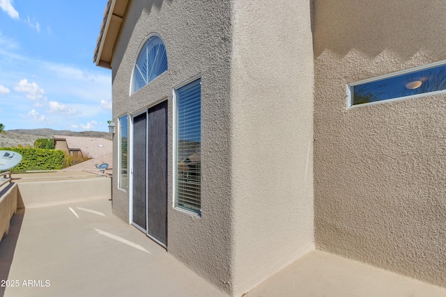 view of home's exterior featuring stucco siding