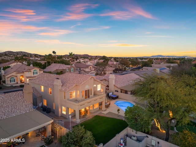 aerial view featuring a residential view