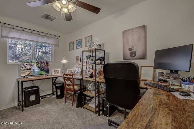 4090 N Cherri Lynn Dr, Pine, AZ 85544 - carpeted home office featuring ceiling fan