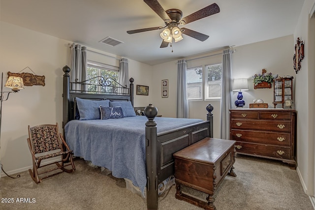 4090 N Cherri Lynn Dr, Pine, AZ 85544 - bedroom with light colored carpet, baseboards, and ceiling fan