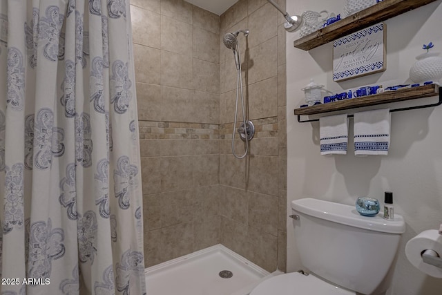 4090 N Cherri Lynn Dr, Pine, AZ 85544 - bathroom featuring a stall shower and toilet