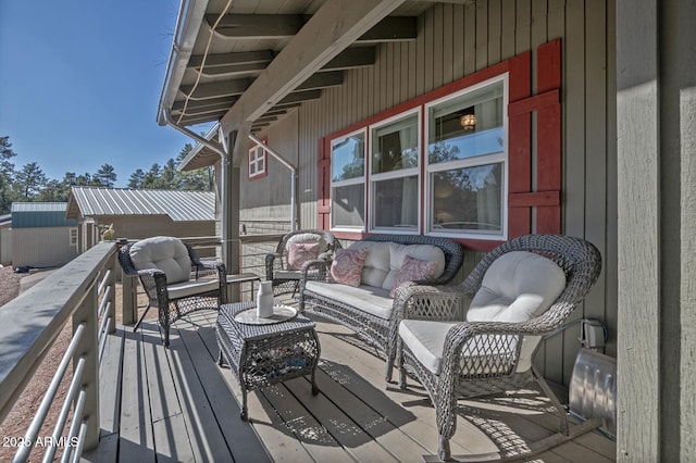 4090 N Cherri Lynn Dr, Pine, AZ 85544 - wooden terrace featuring outdoor lounge area