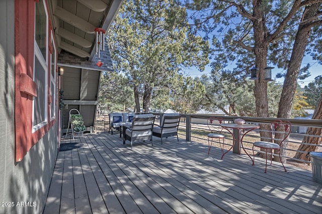 4090 N Cherri Lynn Dr, Pine, AZ 85544 - wooden deck with an outdoor living space
