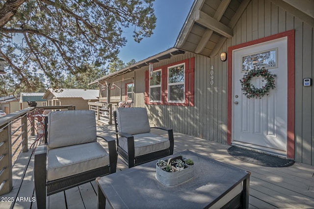 4090 N Cherri Lynn Dr, Pine, AZ 85544 - wooden terrace featuring an outdoor living space