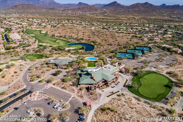 aerial view featuring a mountain view