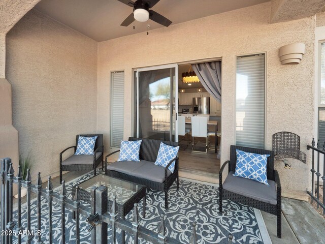 14000 N 94th St Unit 1008, Scottsdale, AZ 85260 - view of patio / terrace featuring a ceiling fan
