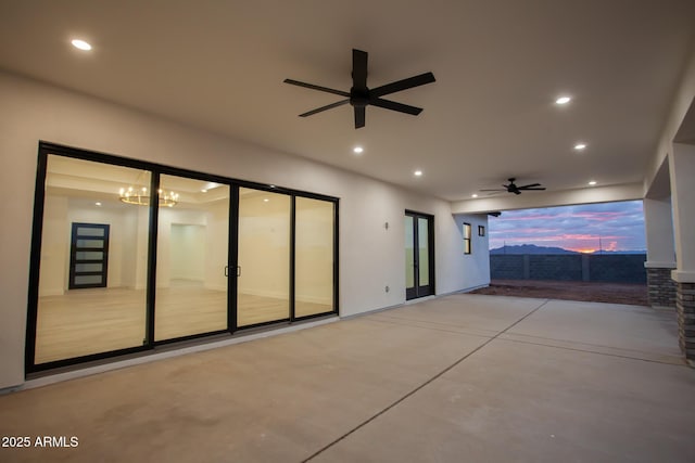 view of patio / terrace featuring a ceiling fan