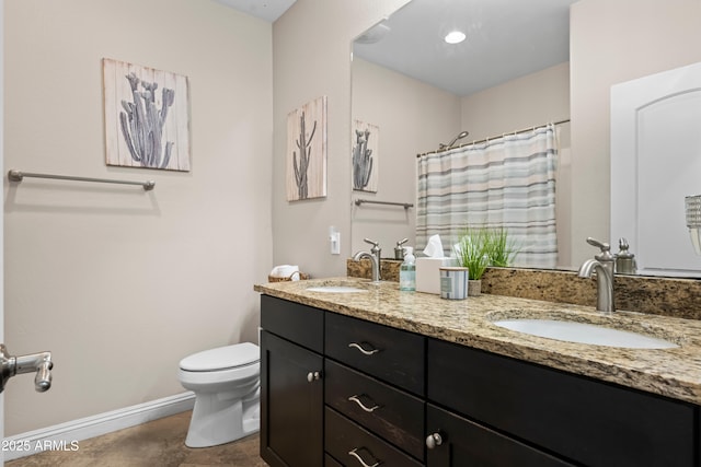 3766 E Ringtail Way, Phoenix, AZ 85050 - bathroom with double vanity and a shower with shower curtain