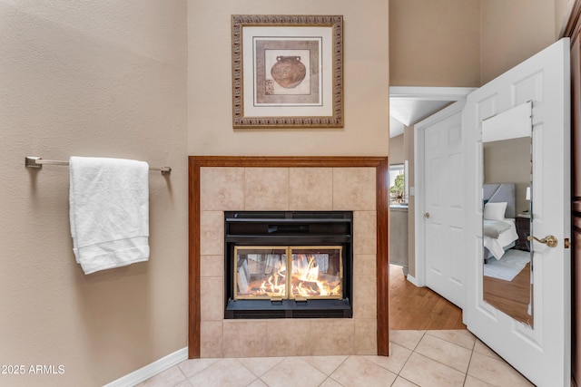 5822 W Abraham Ln, Glendale, AZ 85308 - detailed view of a tiled fireplace and baseboards