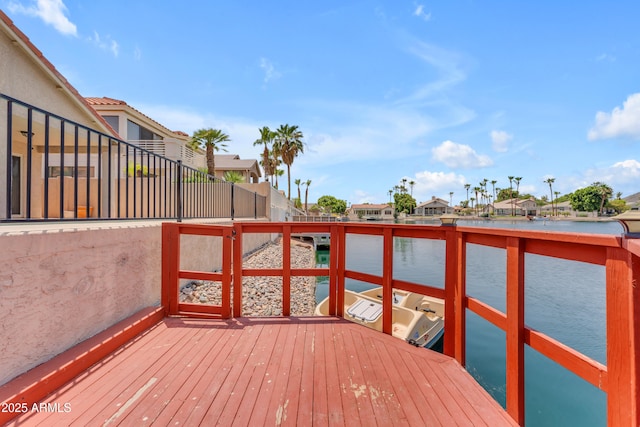 5822 W Abraham Ln, Glendale, AZ 85308 - wooden deck featuring a water view and a residential view