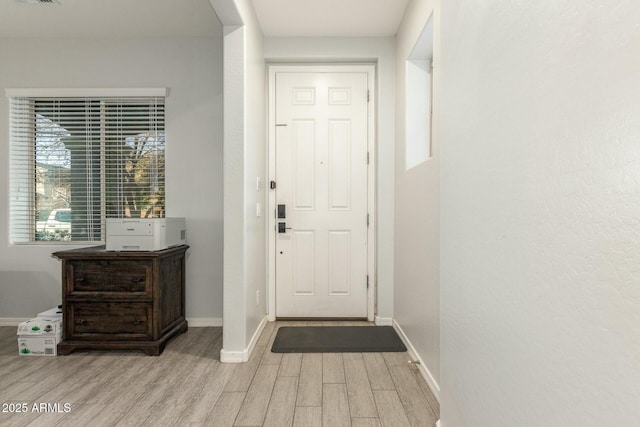 entrance foyer with light hardwood / wood-style floors