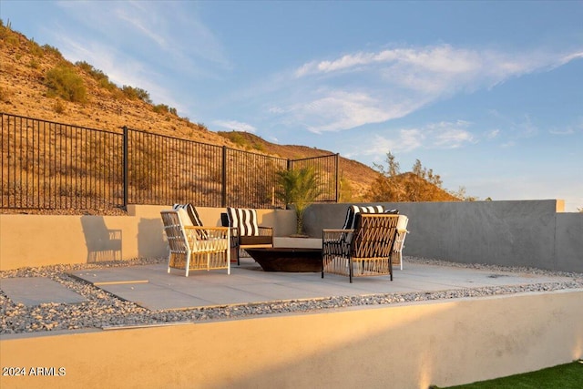 view of patio featuring outdoor lounge area