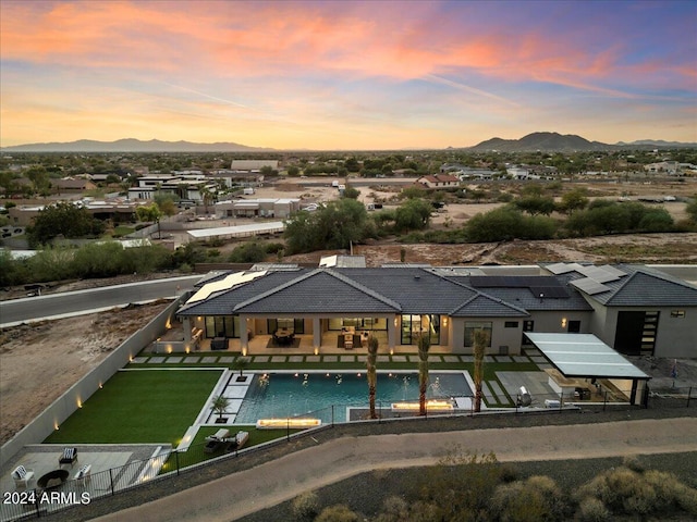 exterior space with a mountain view