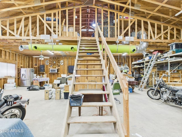 stairs with concrete floors