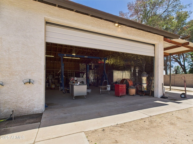 view of garage
