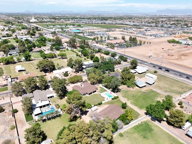 drone / aerial view of a mountainous background