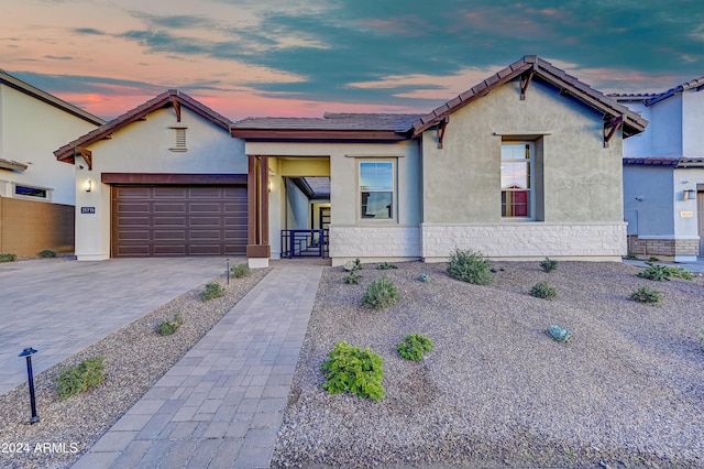 view of front of house featuring a garage