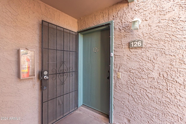 view of doorway to property