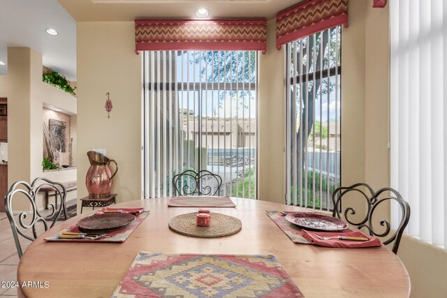 view of tiled dining area