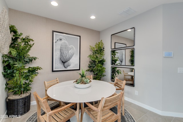 view of tiled dining room