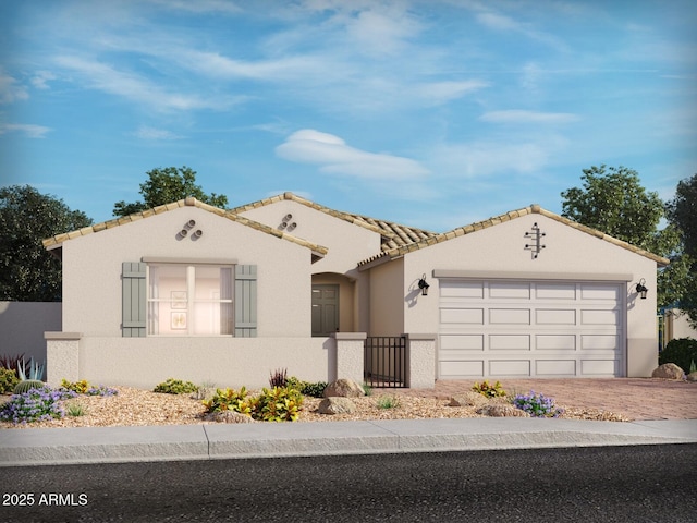 view of front of house with a garage