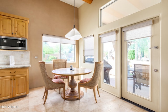 view of tiled dining area