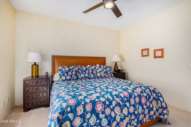 bedroom with carpet and ceiling fan