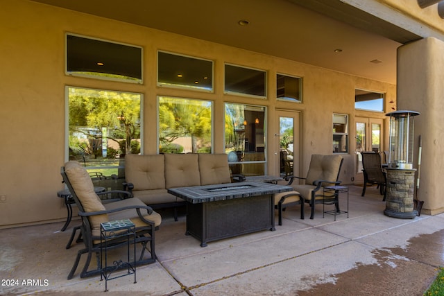 view of terrace with an outdoor hangout area