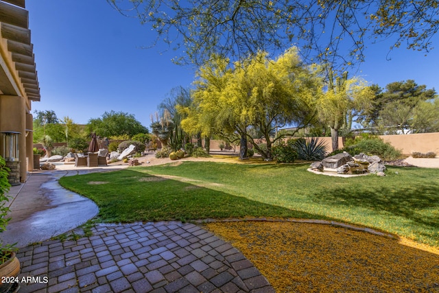 view of yard featuring a patio area