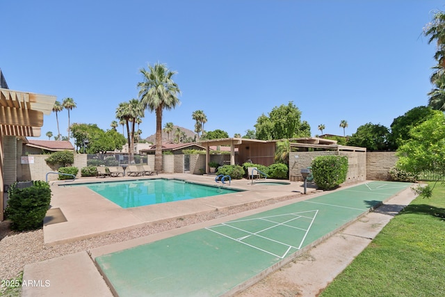 4525 N 66th St Unit 1, Scottsdale, AZ 85251 - community pool with shuffleboard and a patio area