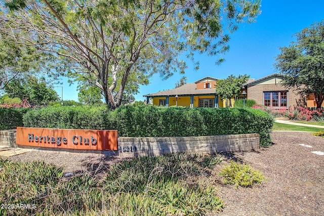 view of community sign