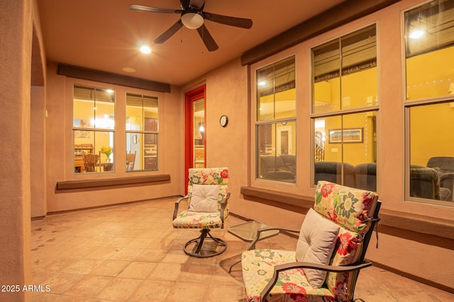 view of patio / terrace with a ceiling fan