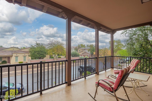 balcony with a residential view